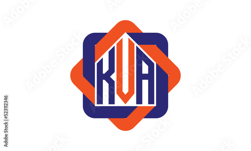 KVA three letter real estate logo with home icon logo design vector template | construction logo | housing logo | engineering logo | initial letter logo | minimalist logo | property logo |