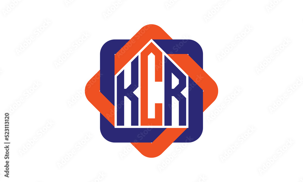 KCR three letter real estate logo with home icon logo design vector ...