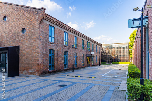 Architectural photography of red brick structures photo