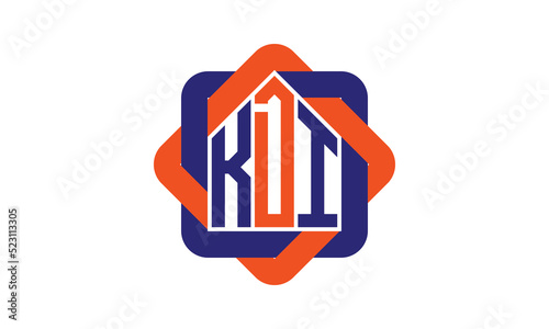 KDI three letter real estate logo with home icon logo design vector template | construction logo | housing logo | engineering logo | initial letter logo | minimalist logo | property logo | photo