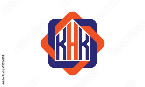 KHK three letter real estate logo with home icon logo design vector template | construction logo | housing logo | engineering logo | initial letter logo | minimalist logo | property logo | photo