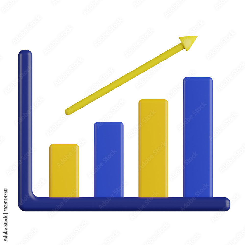 bitcoin growth 3d render icon bitcoin growth 3d render icon