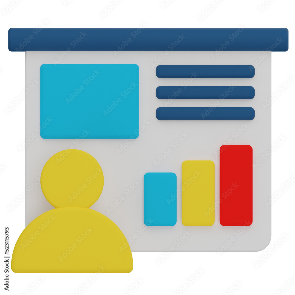 marketing presentation 3d render icon marketing presentation 3d render icon