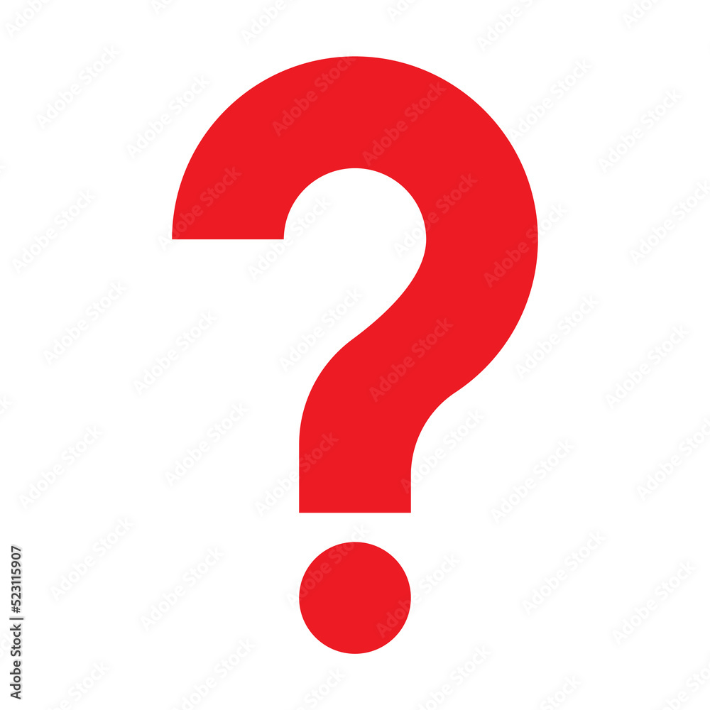 Big red question mark isolated on white background. Stock Vector