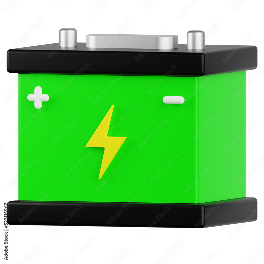 car battery 3d render icon car battery 3d render icon