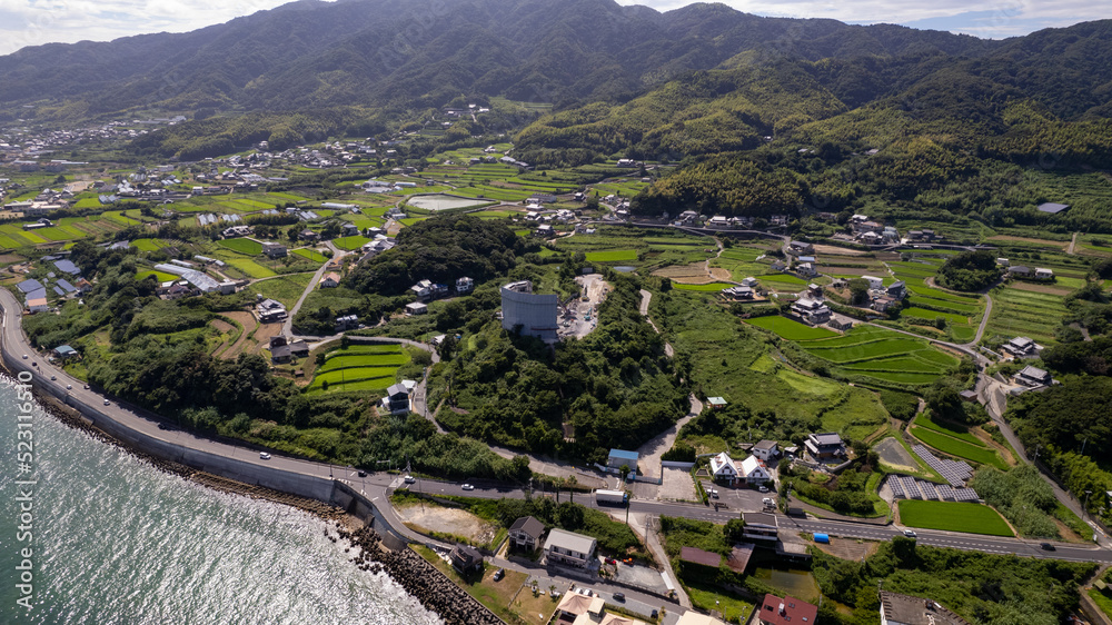 2022年7月　ドローン空撮画像　淡路島にある世界平和大観音像の解体工事を撮影