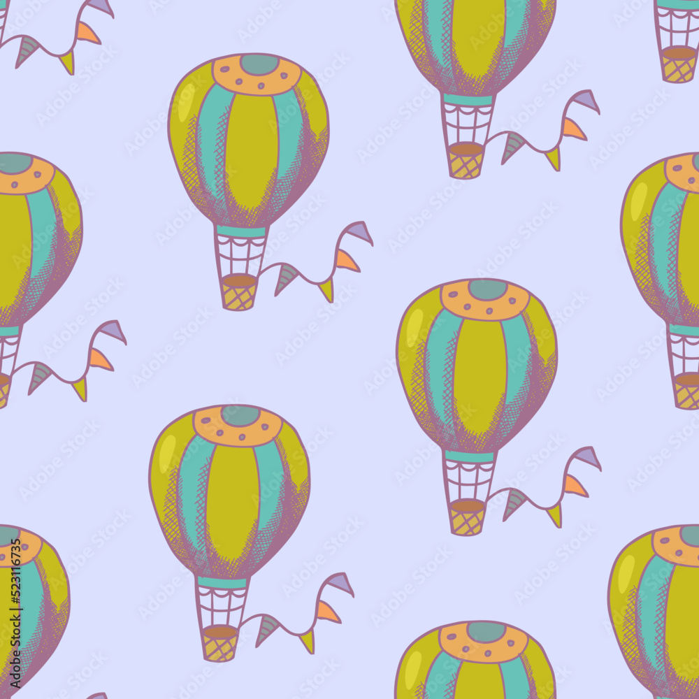 Naklejka premium color seamless pattern with air balloons
