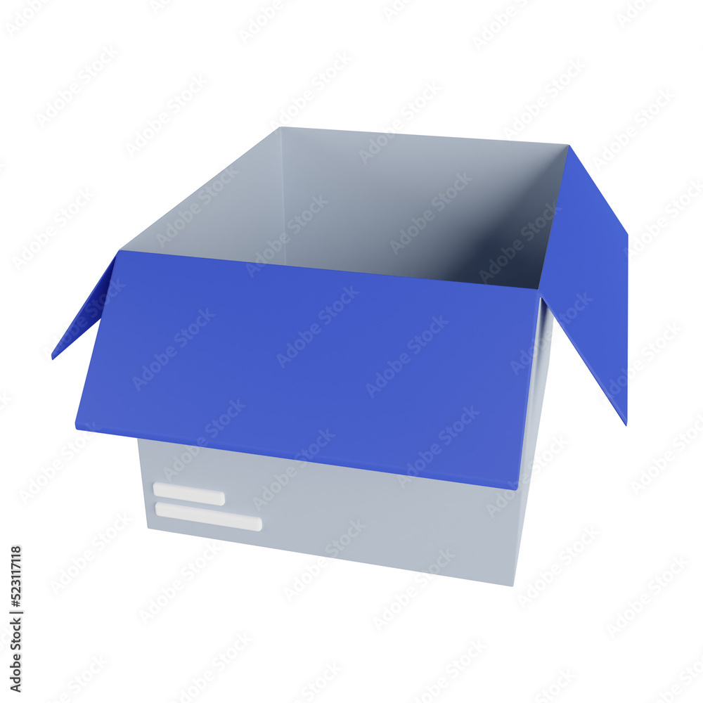 open package 3d render icon open package 3d render icon