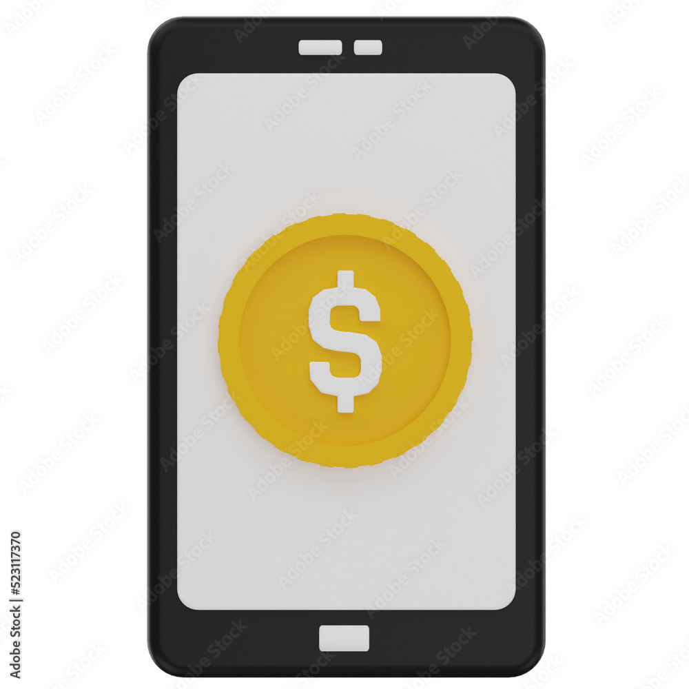 mobile payment 3d render icon mobile payment 3d render icon