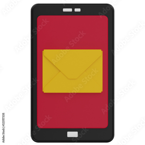 mobile email 3d render icon photo