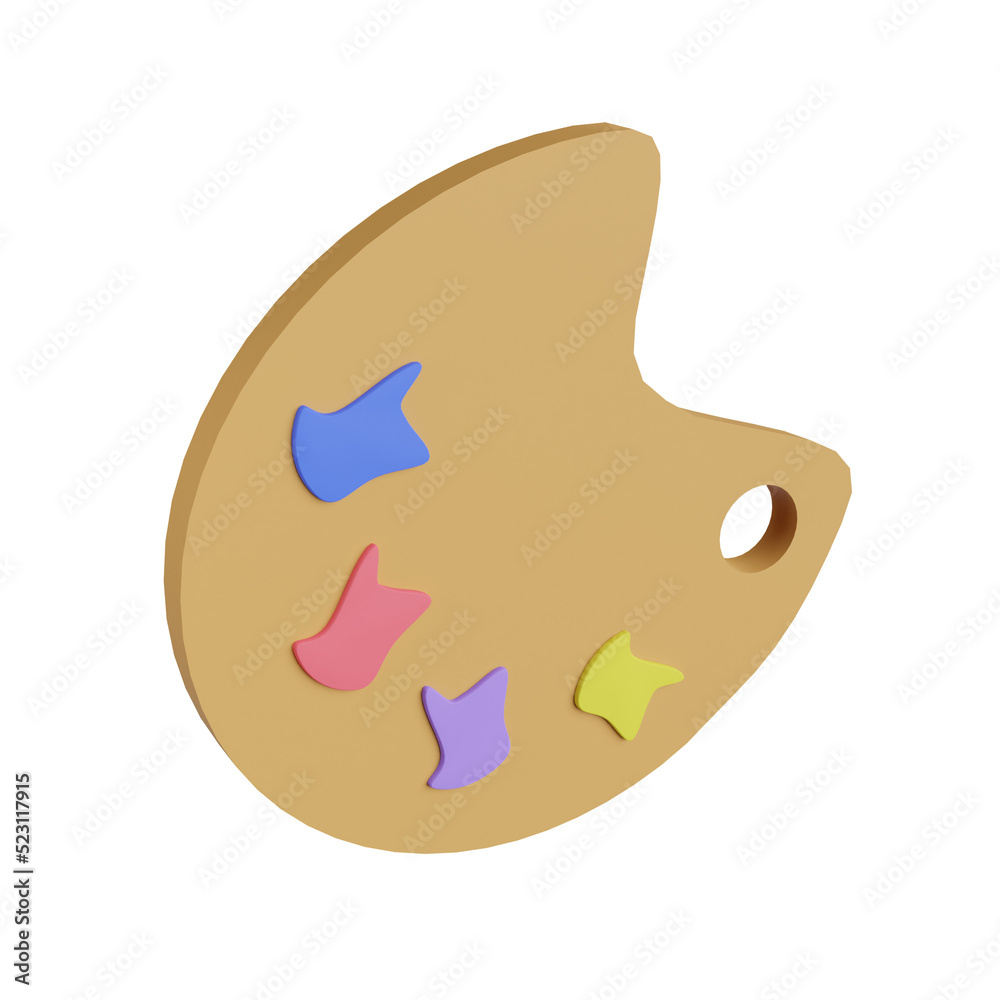 color palette 3d render icon color palette 3d render icon