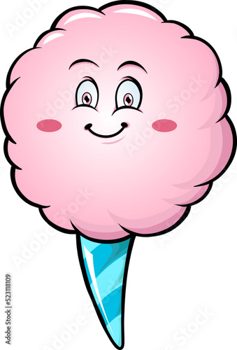 Cute kawaii cartoon cotton candy