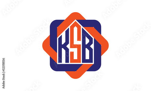 KSB three letter real estate logo with home icon logo design vector template | construction logo | housing logo | engineering logo | initial letter logo | minimalist logo | property logo | photo