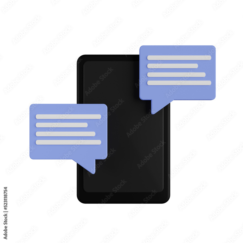 mobile chat 3d render icon mobile chat 3d render icon