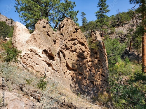 Volcanic rock wall