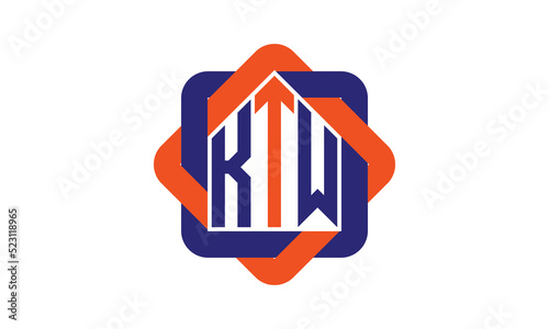 KTW three letter real estate logo with home icon logo design vector template | construction logo | housing logo | engineering logo | initial letter logo | minimalist logo | property logo | photo