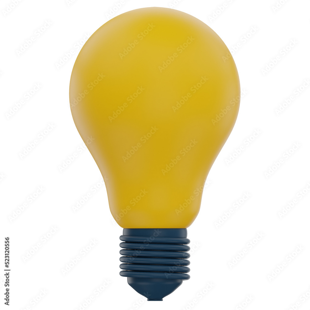 lightbulb 3d render icon lightbulb 3d render icon