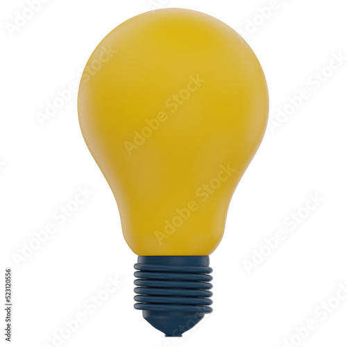 lightbulb 3d render icon