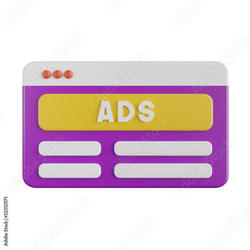 advertisement 3d render icon