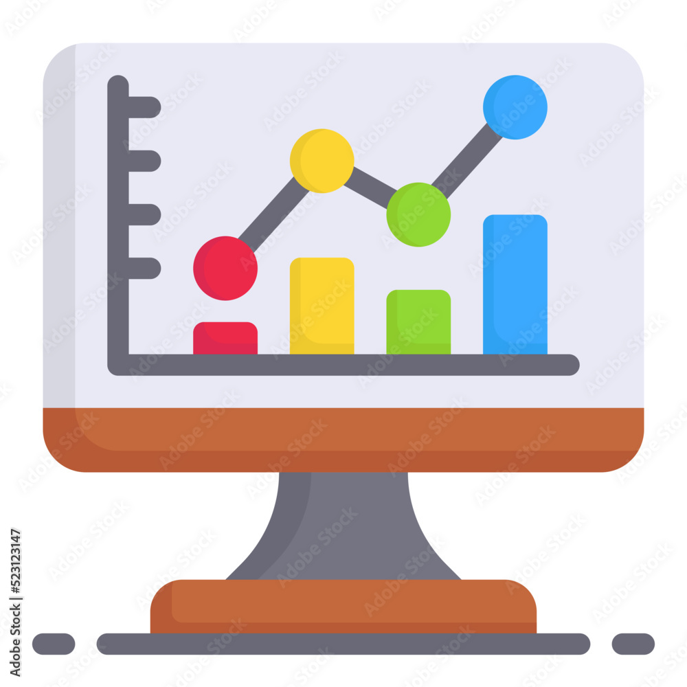 line graph flat icon line graph flat icon