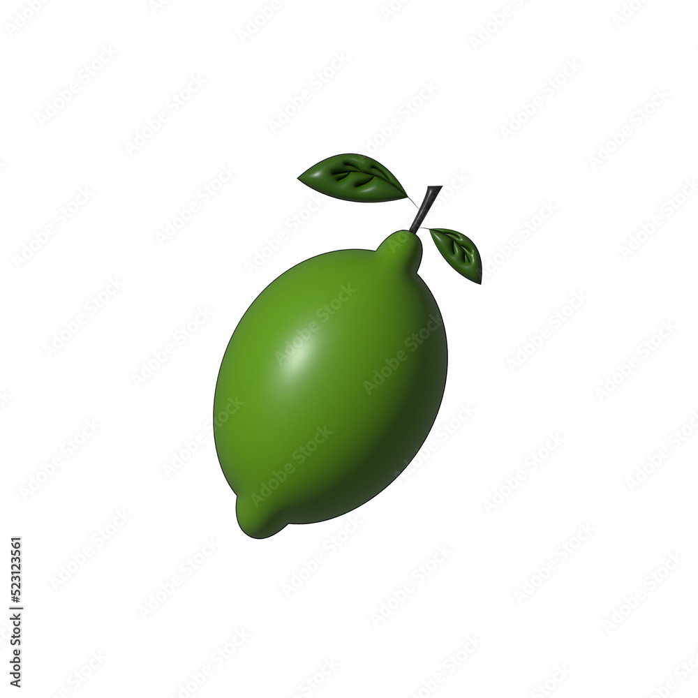 3D realistic Fresh lime. PNG 3D realistic Fresh lime. PNG