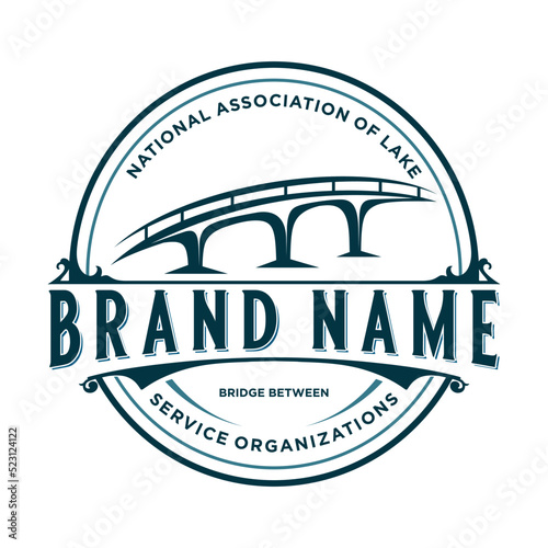 bridge emblem logo design. vector