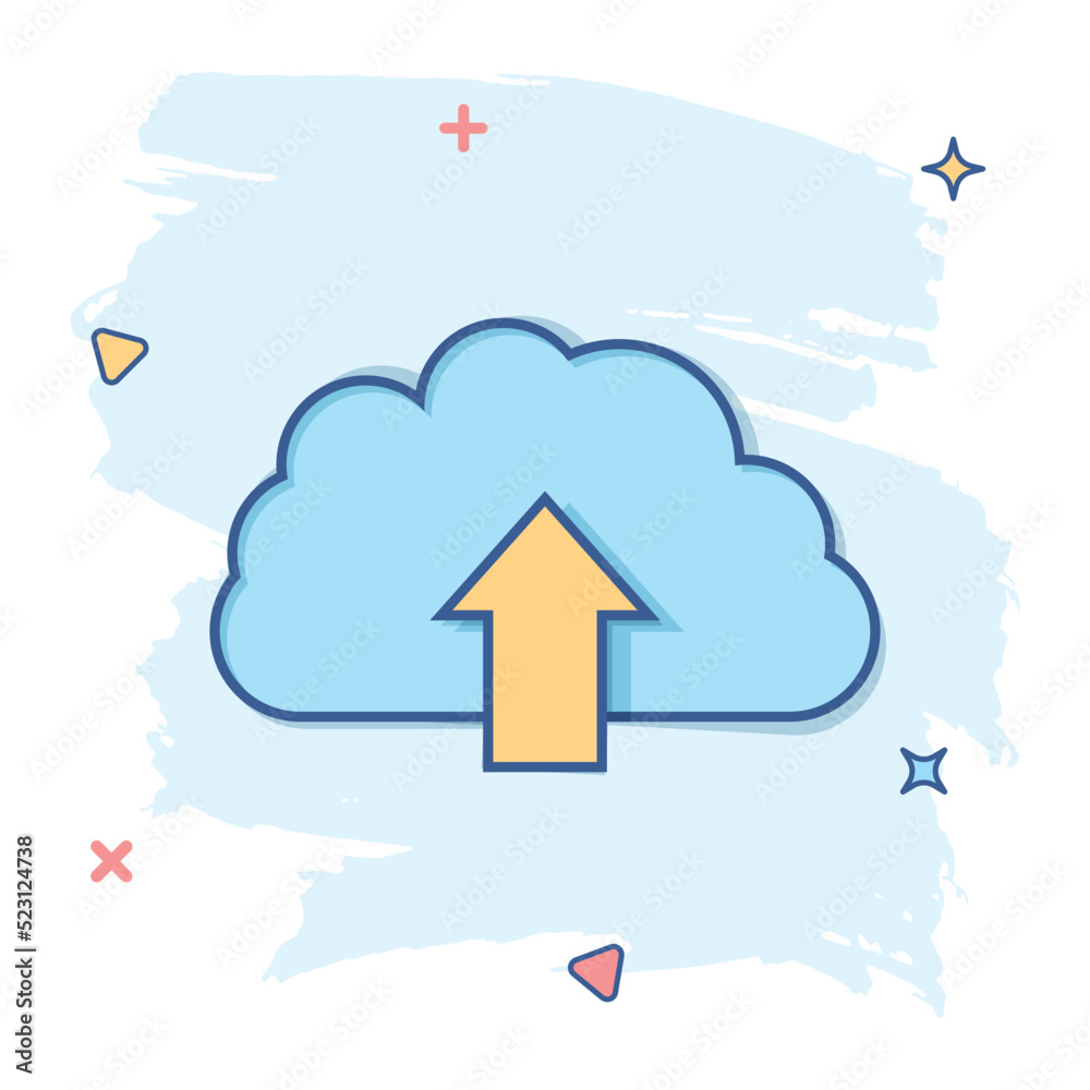 Vector cartoon cloud icon in comic style. Cloud sign illustration pictogram. Swarm business splash effect concept. Vector cartoon cloud icon in comic style. Cloud sign illustration pictogram. Swarm business splash effect concept.