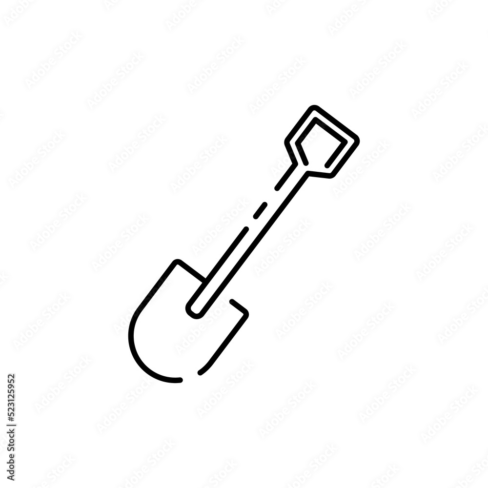 Camping, travel and picnic icon. Vector outdoor season theme in autumn or spring. Shovel Camping, travel and picnic icon. Vector outdoor season theme in autumn or spring. Shovel