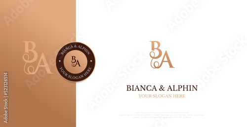 Logo Initial BA Logo Design Vector