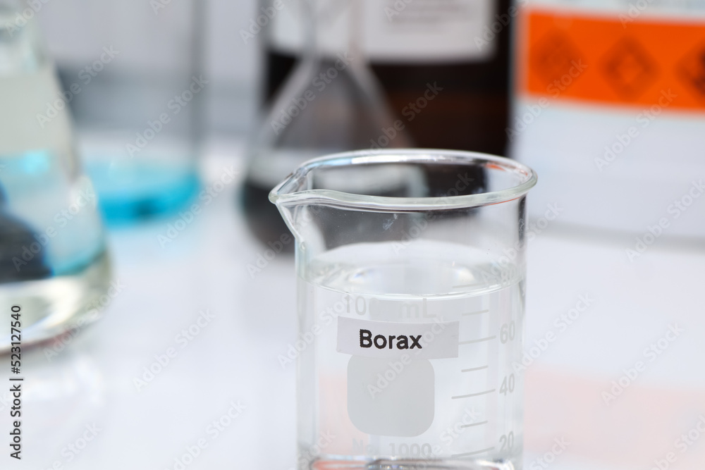 borax in glass, chemical in the laboratory borax in glass, chemical in the laboratory