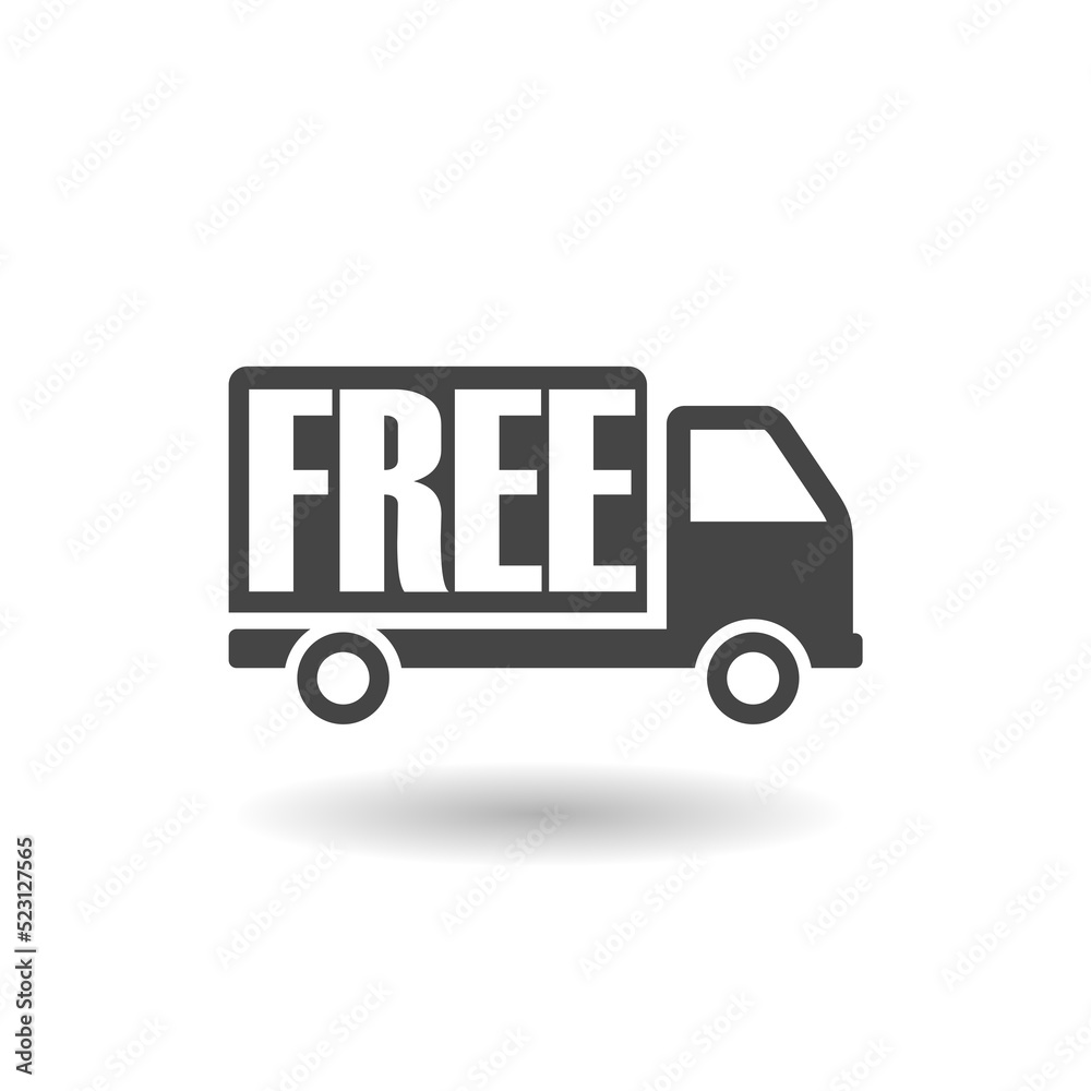 Free delivery service icon with shadow Free delivery service icon with shadow