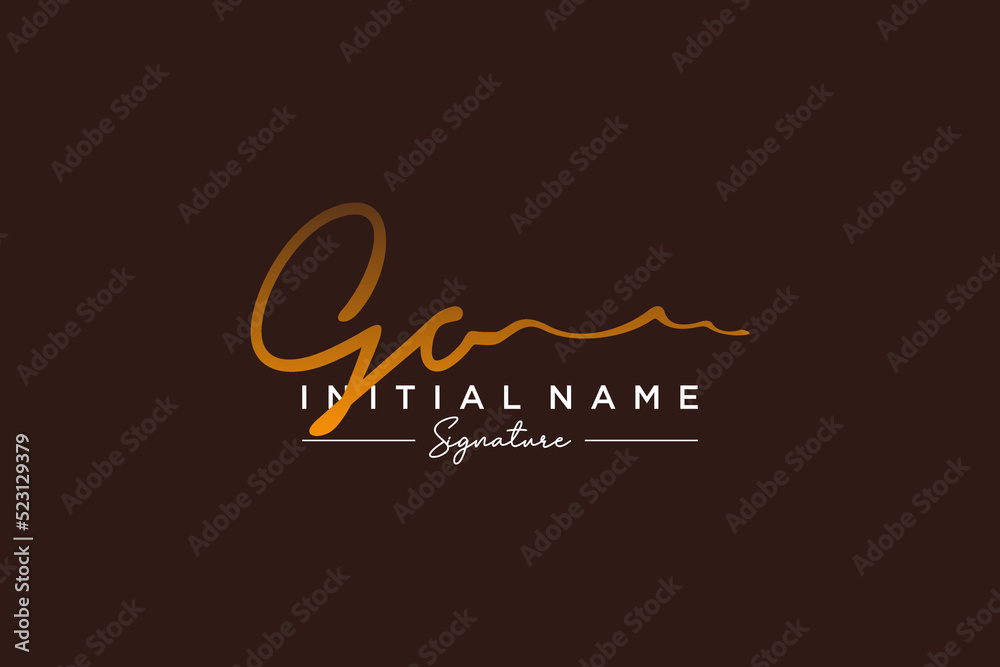 Initial GO signature logo template vector. Hand drawn Calligraphy lettering Vector illustration.