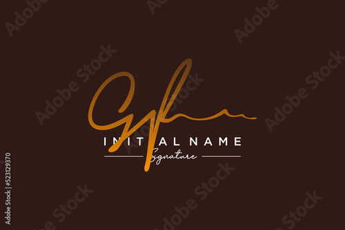 Initial GF signature logo template vector. Hand drawn Calligraphy lettering Vector illustration.