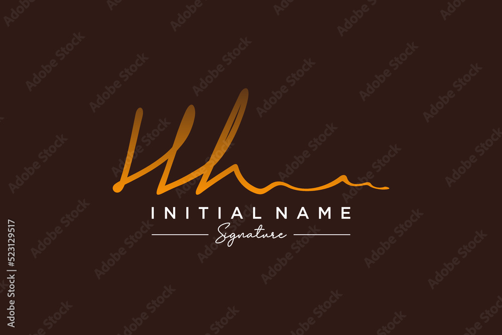 Initial HH signature logo template vector. Hand drawn Calligraphy lettering Vector illustration. Initial HH signature logo template vector. Hand drawn Calligraphy lettering Vector illustration.