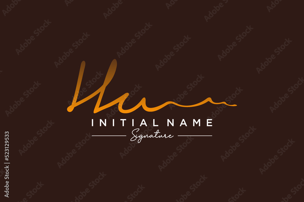 Initial HU signature logo template vector. Hand drawn Calligraphy lettering Vector illustration. Initial HU signature logo template vector. Hand drawn Calligraphy lettering Vector illustration.