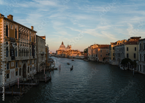 beautiful view of the grand canal in Venice, Italy at sunset  © gammaphotostudio