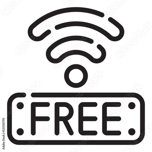 free wifi line icon