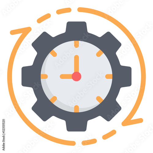 working hours flat icon