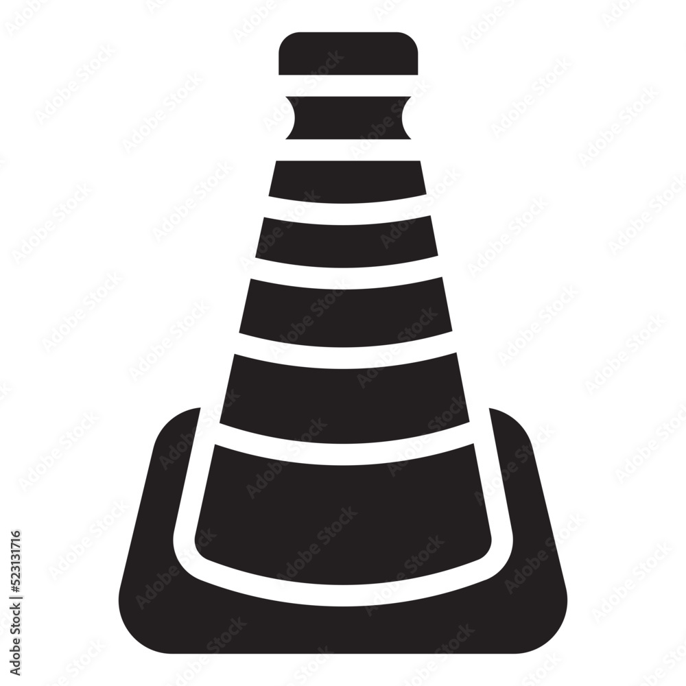 traffic cone glyph icon traffic cone glyph icon