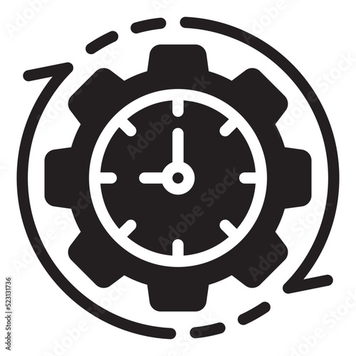 working hours glyph icon