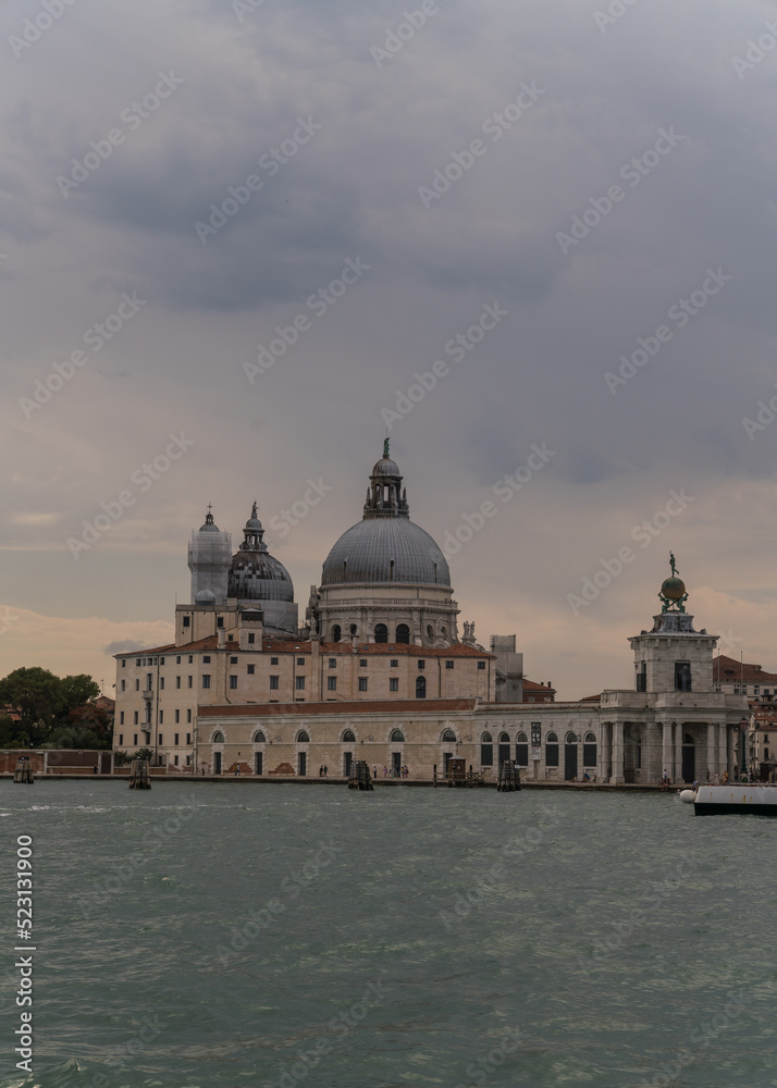 View of famous church Santa Marial della Salute in Venice, Italy from the lagoon