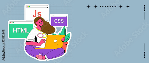 Development front-end back-end programming teaching vector illustration
