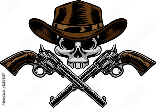 A cowboy grim reaper skull ...