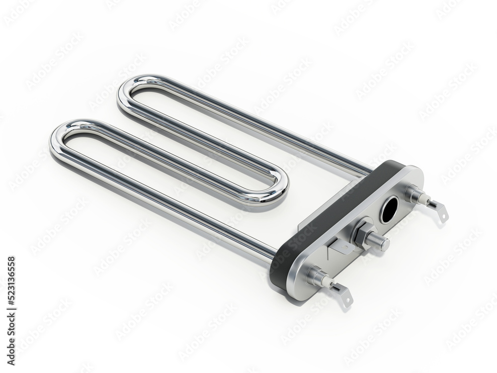 New washing machine heater isolated on white background. 3D illustration New washing machine heater isolated on white background. 3D illustration