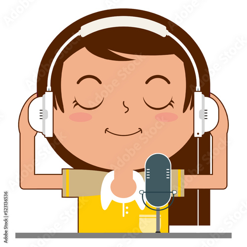 girl talk podcast happy face cartoon cute