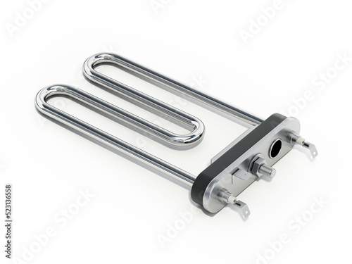 Fotografie New washing machine heater isolated on white background