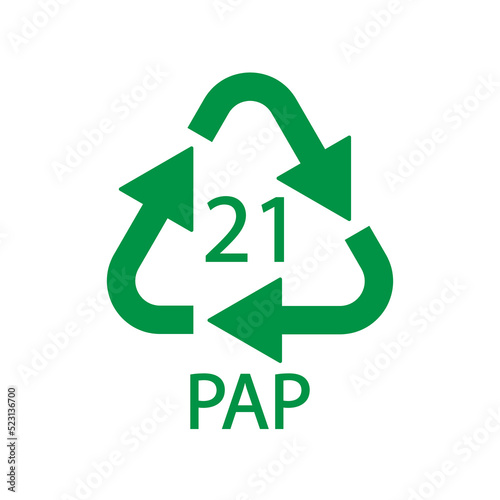 Free Download Paper recycling symbol PAP 21 other mixed paper. Vector illustration - GFXLoad