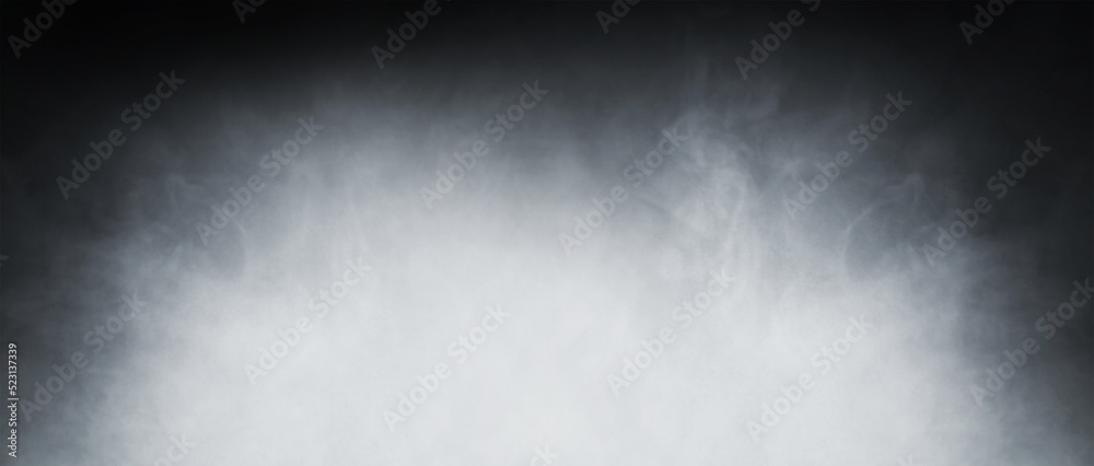 Abstract smoke texture frame over dark black background. Fog in the darkness. Abstract smoke texture frame over dark black background. Fog in the darkness.