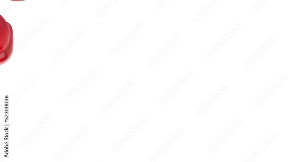 Background from red raw bell peppers on the white background