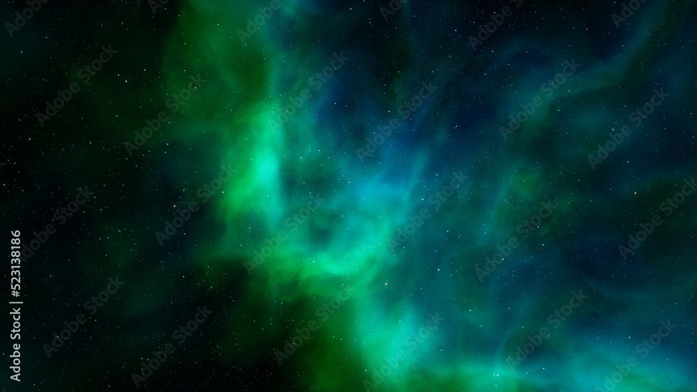 Fototapeta premium Cosmic background with a blue purple nebula and stars 